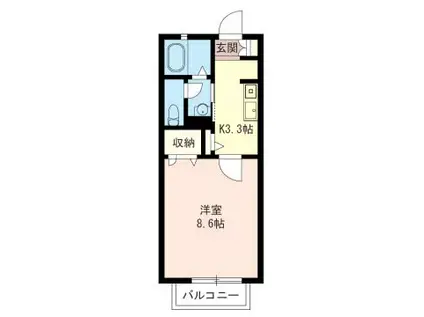 ソラティーオ座間(1K/1階)の間取り写真