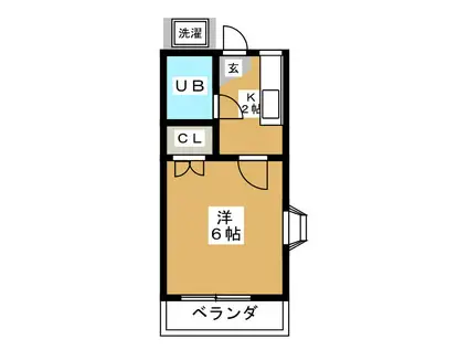 ハイツ小川(1K/2階)の間取り写真