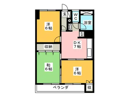 蓮見マンション(3DK/3階)の間取り写真