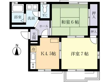 前山一番館(2DK/1階)の間取り写真