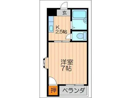 メゾンシーパレス(1K/4階)の間取り写真