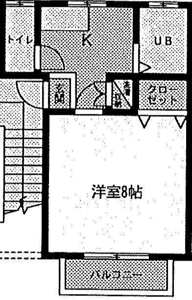 アスピレメゾン(1K/2階)の間取り写真