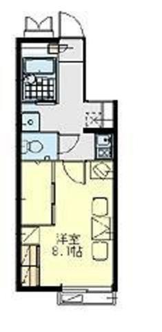 レオパレスジョーヌ(1K/1階)の間取り写真