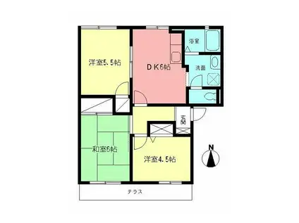 シティーハイム・ロイヤル(3DK/1階)の間取り写真