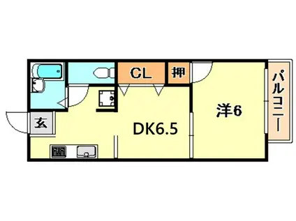 ハイツアビエスフィルマ(1DK/2階)の間取り写真