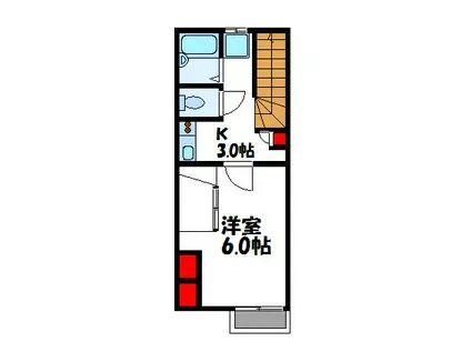 レオパレス花水樹SUE(1K/2階)の間取り写真