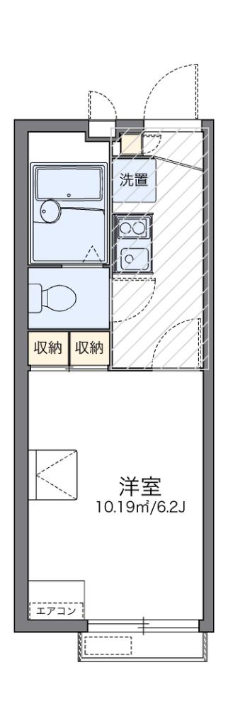 レオパレス山田東II(1K/2階)の間取り写真