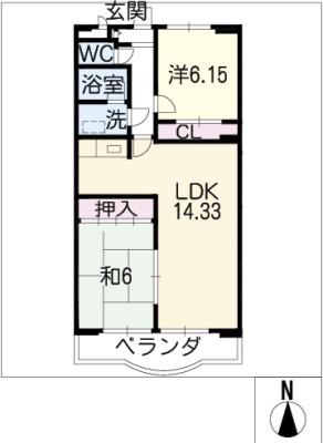 NH菰口(2LDK/4階)の間取り写真