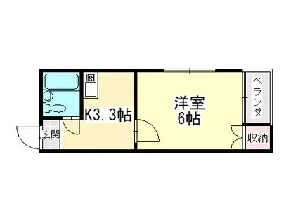 みすずコーポII(1K/1階)の間取り写真