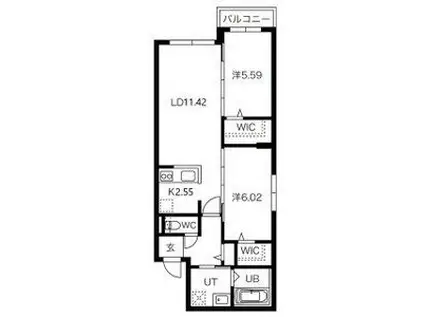 GATO ASSORTI(2LDK/4階)の間取り写真