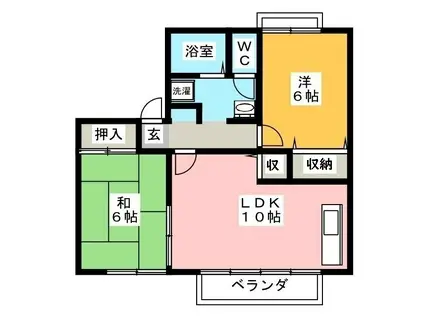 エントピア御望G(2LDK/2階)の間取り写真