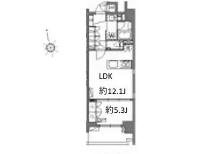 オーブレジデンス神南(1LDK/8階)の間取り写真