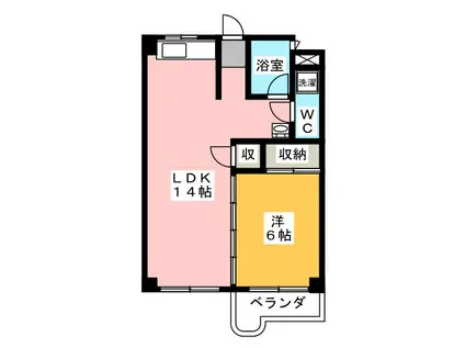 シェイーネマツノ南棟(1LDK/4階)の間取り写真