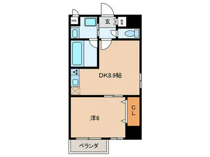 フォルム五条通(1DK/10階)の間取り写真