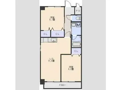 GRACIA II(2LDK/3階)の間取り写真