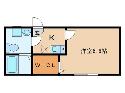 ルーチェ旭町(1K/2階)の間取り写真