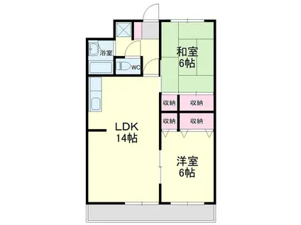 キャトルセゾン(2LDK/4階)の間取り写真