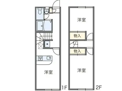 レオパレスローズガーデン(2DK/1階)の間取り写真