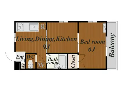 パルティールII(1LDK/3階)の間取り写真