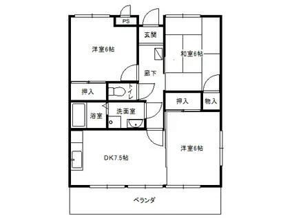 コーポラス元島7(3DK/4階)の間取り写真