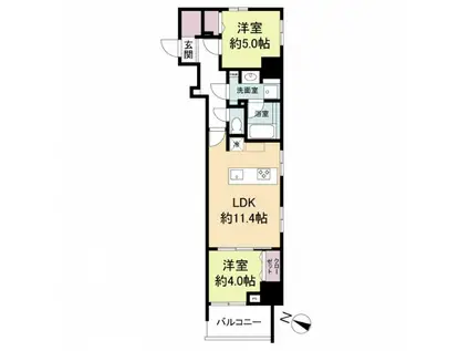ブランシエスタ広島駅(2LDK/8階)の間取り写真