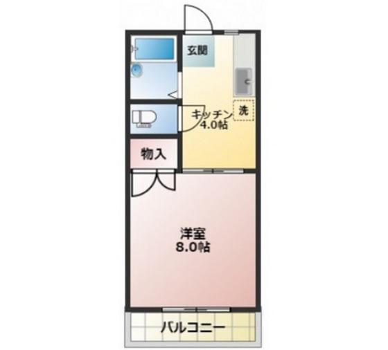 桜マンション(1K/3階)の間取り写真