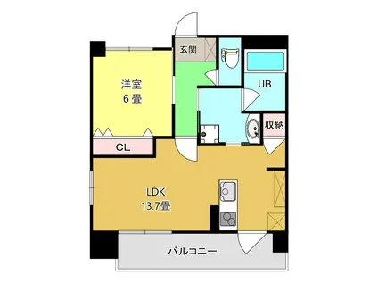コンフィアンサ(1LDK/2階)の間取り写真