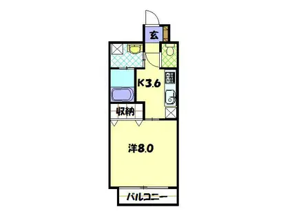 アミティすわの杜(1K/6階)の間取り写真