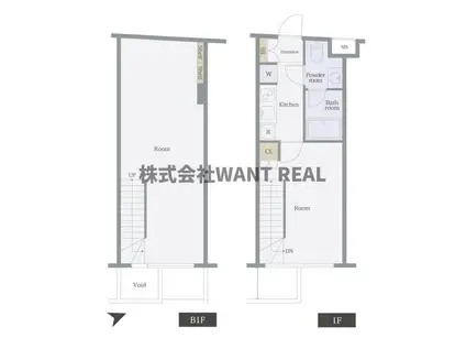 プレール・ドゥーク北新宿III(2K/1階)の間取り写真