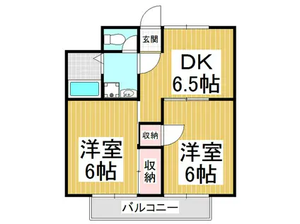 ハイツとよだ(2DK/1階)の間取り写真