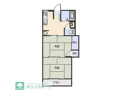 ハイツ大門(2DK/2階)の間取り写真