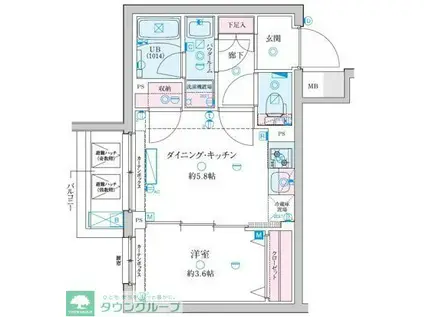 GENOVIA京成立石V(1DK/3階)の間取り写真