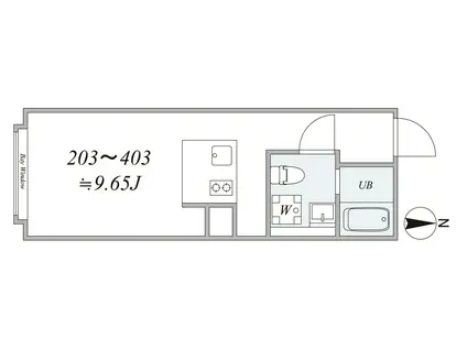 TRIAS315(1K/2階)の間取り写真