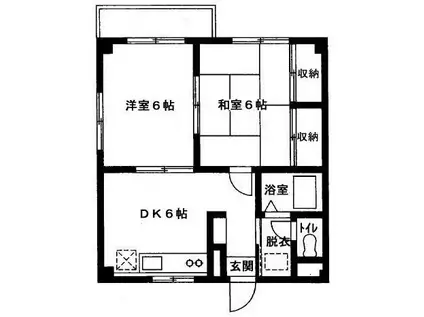 エステートピアみもみ(2DK/3階)の間取り写真