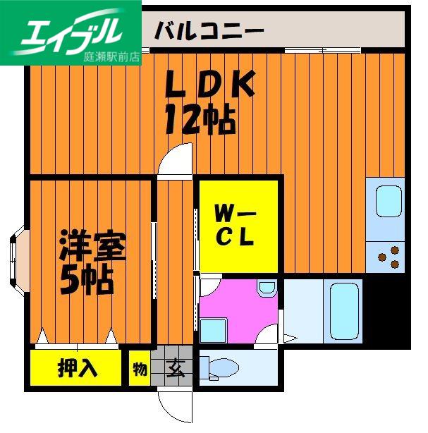 エストレーラ倉敷(1LDK/6階)の間取り写真