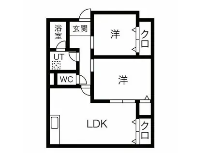 ドミールナカザワ(2LDK/3階)の間取り写真