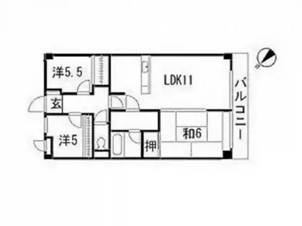グリーンルージュM(3LDK/4階)の間取り写真