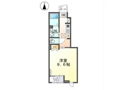 カルぺ・ディエム(1K/1階)の間取り写真