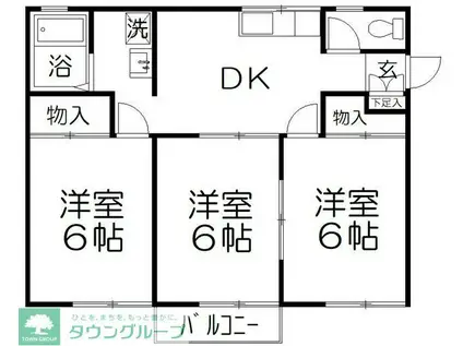 レジデンス藤(3DK/2階)の間取り写真