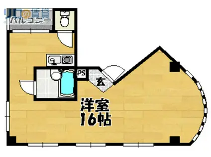 小松ビル(ワンルーム/2階)の間取り写真