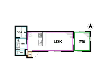 MICASA(1LDK/1階)の間取り写真