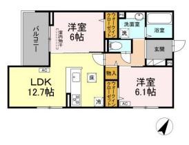 ヴィオルーチェ(2LDK/1階)の間取り写真