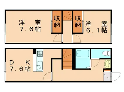 レオパレス大畑(2DK/1階)の間取り写真