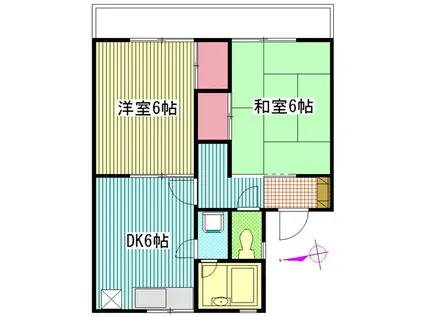 ドミールフィーロI(2DK/2階)の間取り写真