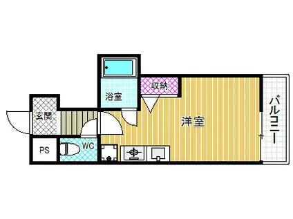 アルファビル(ワンルーム/3階)の間取り写真