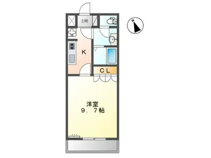 エスプリド伎倍(1K/2階)の間取り写真