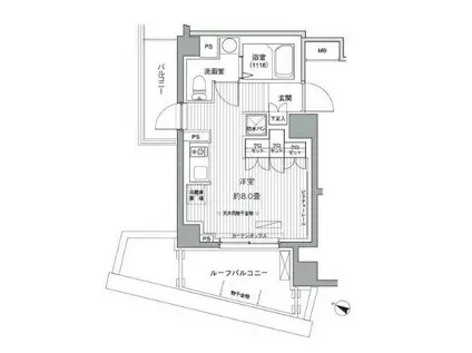 ヒューリックレジデンス茗荷谷(ワンルーム/4階)の間取り写真