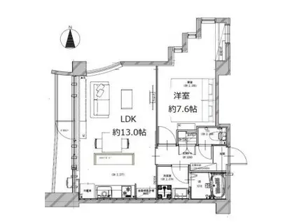 ピエタテール(1LDK/2階)の間取り写真