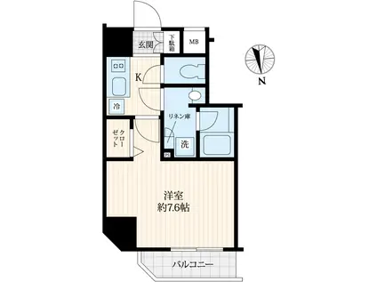 LOG御徒町(1K/4階)の間取り写真