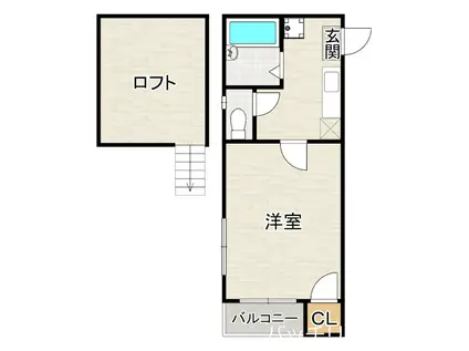 スクエア多賀(1K/1階)の間取り写真